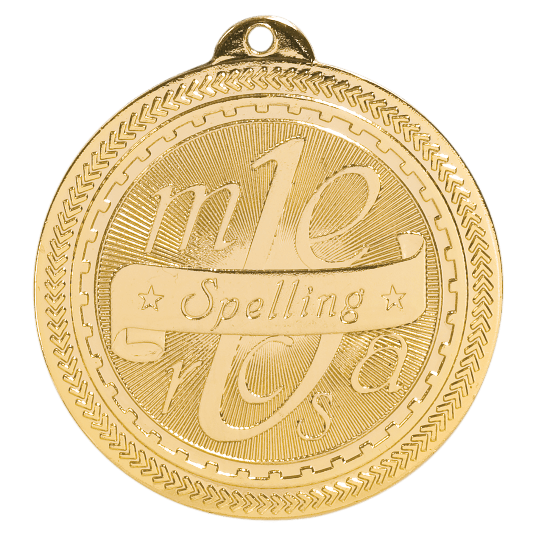 Bright Gold 2" Spelling Laserable BriteLazer Medal