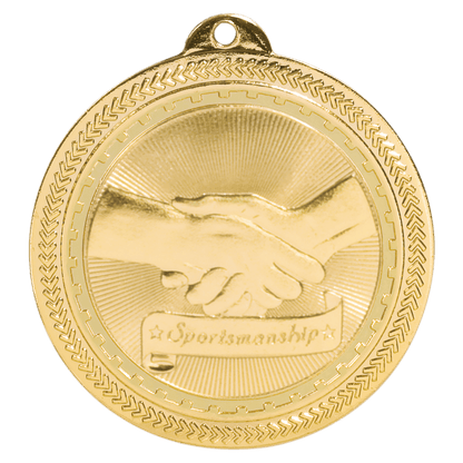 Bright Gold 2" Sportsmanship Laserable BriteLazer Medal