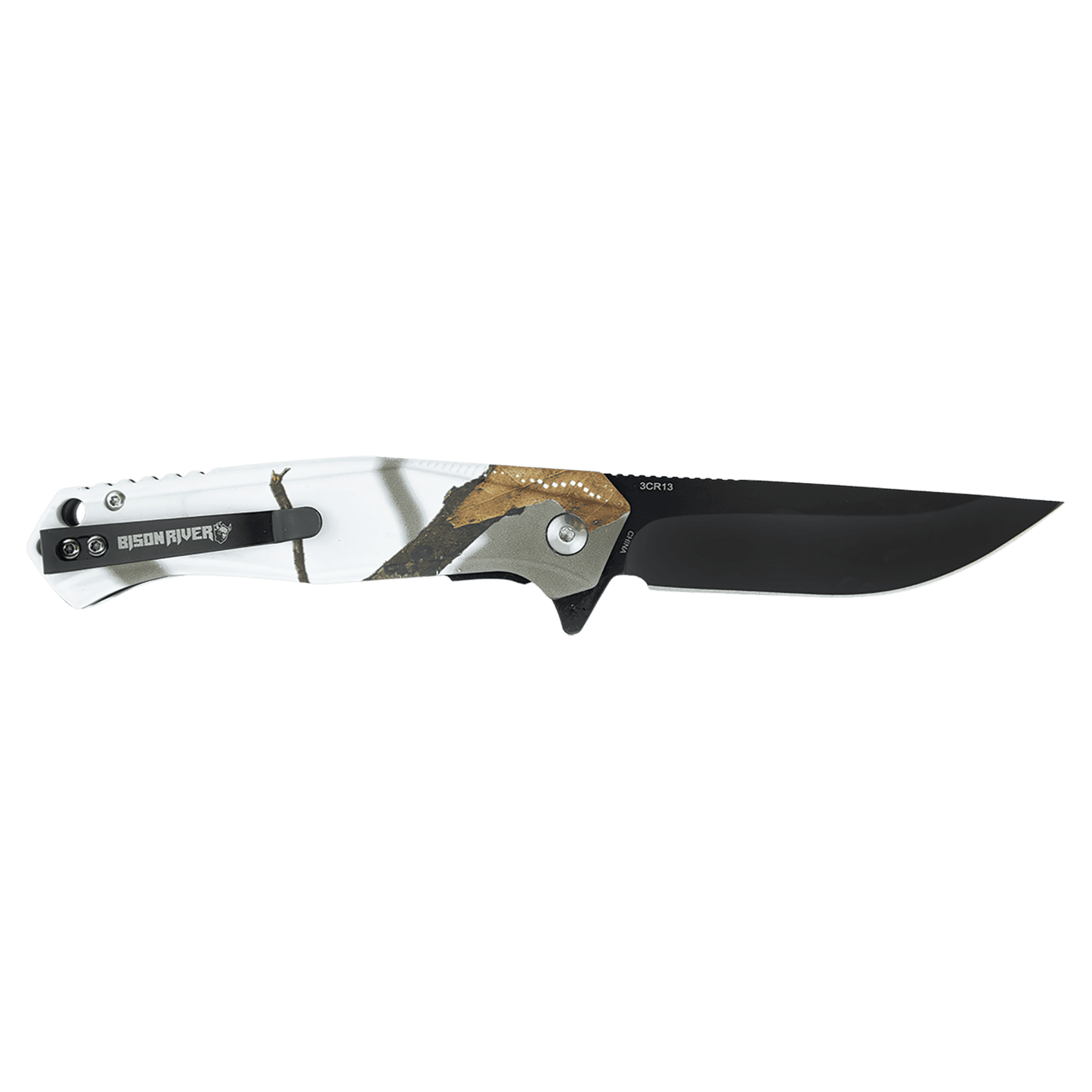 Bison River 4.5" Mossy Oak White Camo EDC Knife
