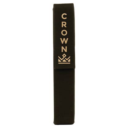 Black/Gold 6 1/2" x 1" Laserable Leatherette Single Pen Case