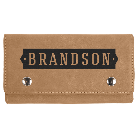 Light Brown Laserable Leatherette Card & Dice Set