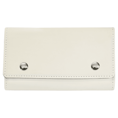 White Laserable Leatherette Card & Dice Set