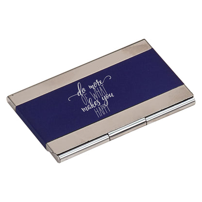 Blue 3 3/4" x 2 1/2" Laserable Business Card Holder