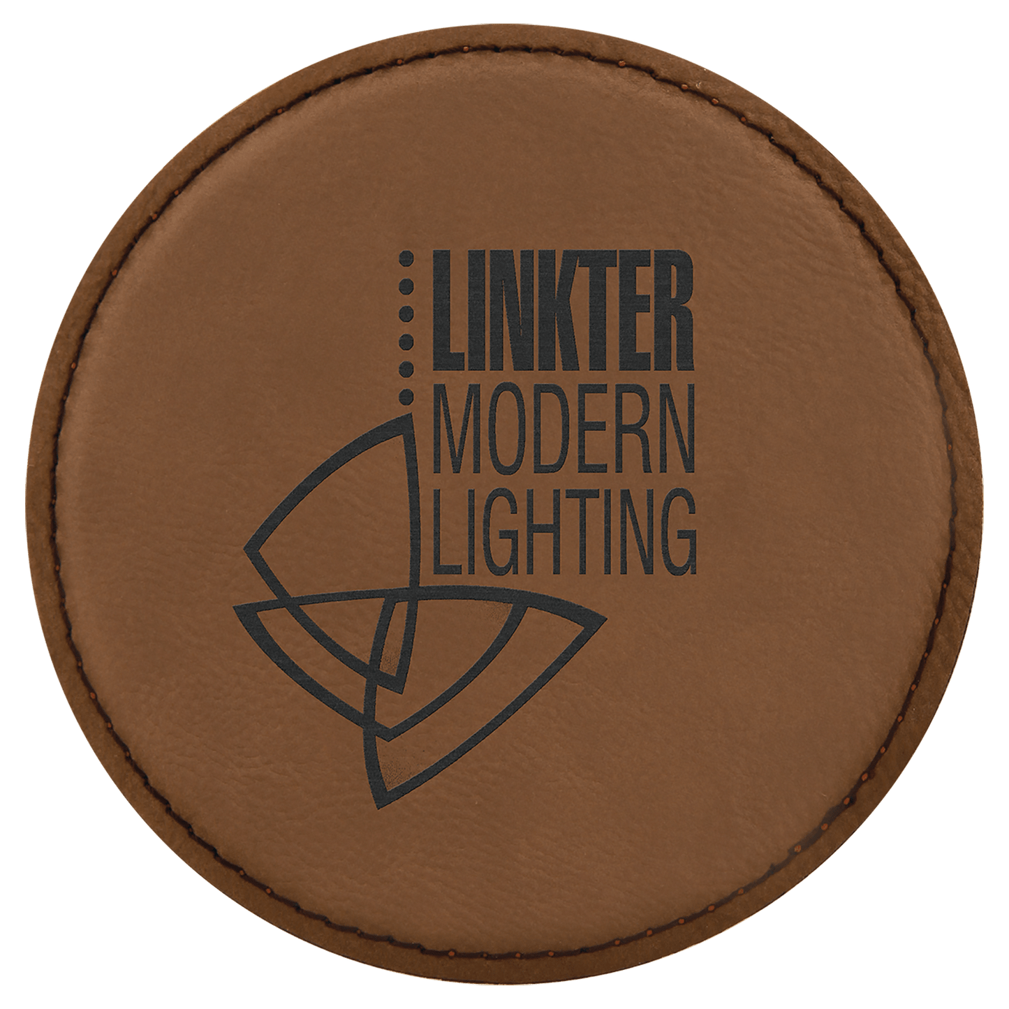Dark Brown 2 4" Round Laserable Leatherette 6-Coaster Set