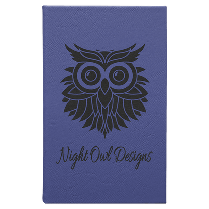 Purple 5 1/4" x 8 1/4" Laserable Leatherette Sketch Book with Unlined Notepad