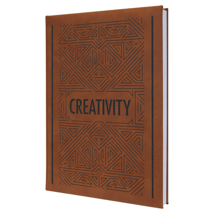 Rawhide 7" x 9 3/4" Laserable Leatherette Sketch Book with Unlined Notepad