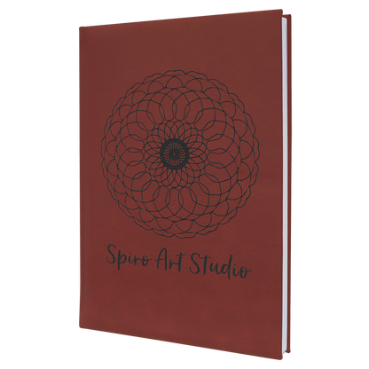7" 7" x 9 3/4" Laserable Leatherette Sketch Book with Unlined Notepad