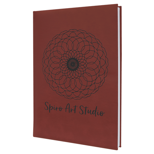 7" x 9 3/4" Rose Laserable Leatherette Sketch Book with Unlined Notepad