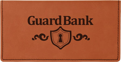 Rawhide 6 3/4" x 3 1/2" Laserable Leatherette Checkbook Cover