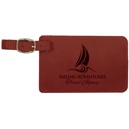 Rose 4 1/4" x 2 3/4" Laserable Leatherette Luggage Tag