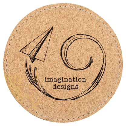 Cork 4" Round Laserable Leatherette 6-Coaster Set