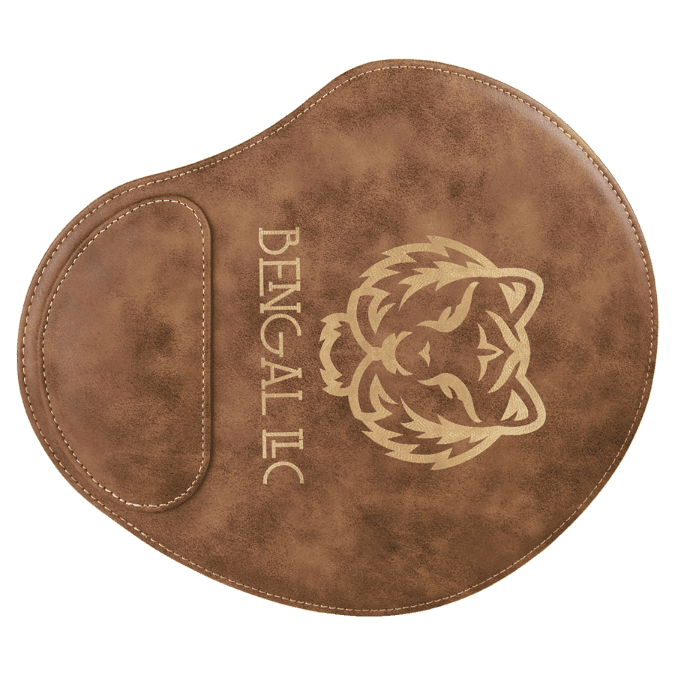 Rustic/Gold 9" x 10 1/4" Laserable Leatherette Mouse Pad