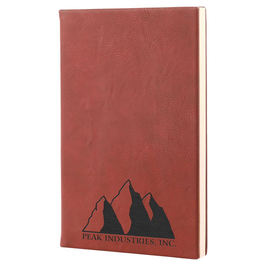 5 1/4" x 8 1/4" Rose Laserable Leatherette Journal with Lined Notepad