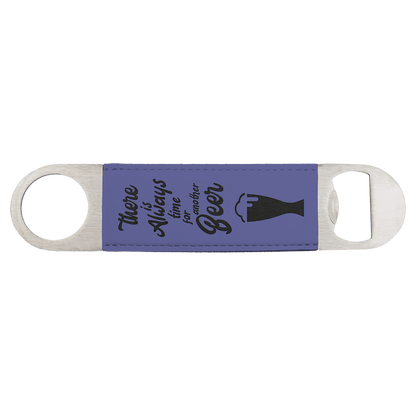 Purple 1 1/2" x 7" Laserable Leatherette Bottle Opener