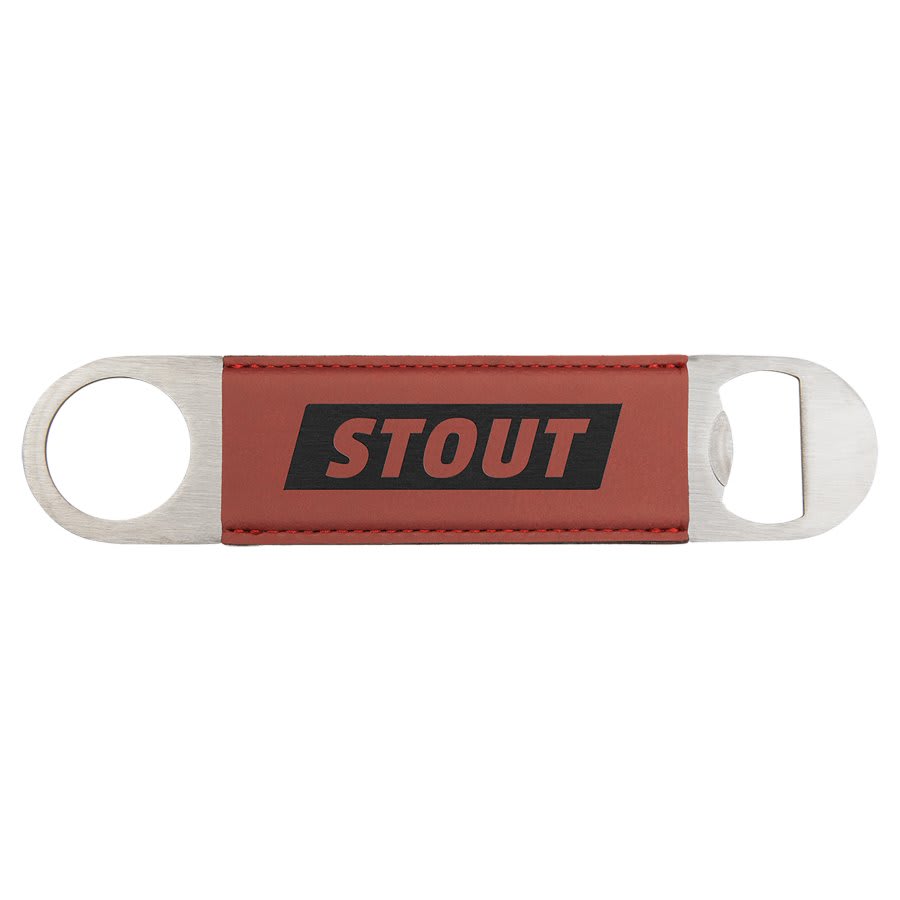 1 1/2" x 7" Rose Laserable Leatherette Bottle Opener