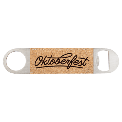 Cork 1 1/2" x 7" Laserable Leatherette Bottle Opener