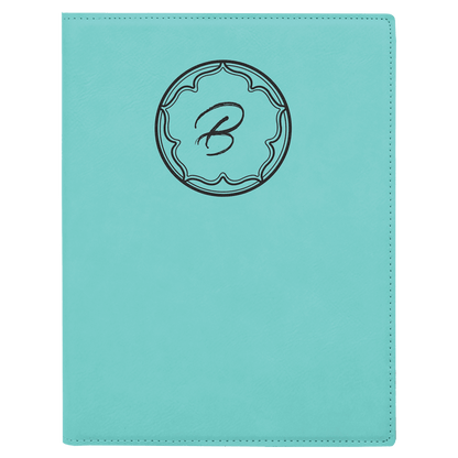 Teal 7" x 9" Laserable Leatherette Small Portfolio with Notepad