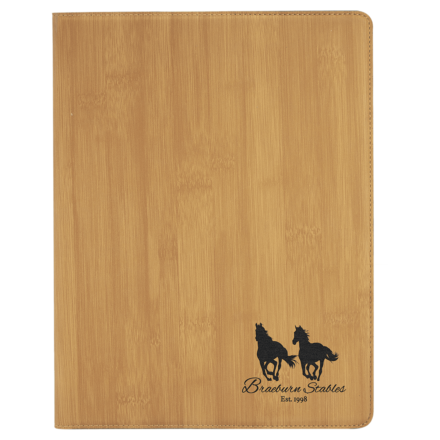Bamboo 9 1/2" x 12" Laserable Leatherette Portfolio with Notepad