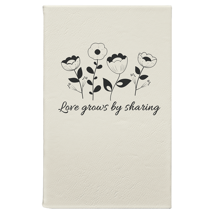 White/Black 5 1/4" x 8 1/4" Laserable Leatherette Journal with Lined Notepad