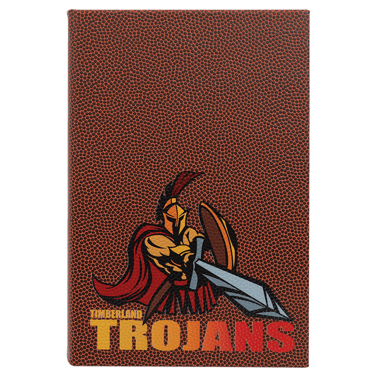 5 1/4" x 8 1/4" Football Laserable Leatherette Journal with Lined Notepad