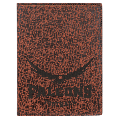 Football 7" x 9" Laserable Leatherette Small Portfolio with Notepad
