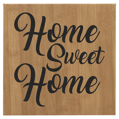 Bamboo 10" x 10" Laserable Leatherette Wall Decor with Sawtooth Hanger