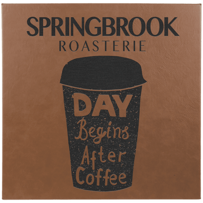 Dark Brown 14" x 14" Laserable Leatherette Wall Decor with Sawtooth Hanger