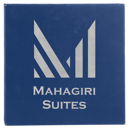 Blue/Silver 14" x 14" Laserable Leatherette Wall Decor with Sawtooth Hanger