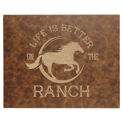 Rustic/Gold 12" x 18" Laserable Leatherette Wall Decor with Sawtooth Hanger