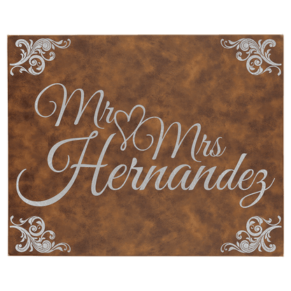 Rustic/Silver 16" x 20" Laserable Leatherette Wall Decor with Sawtooth Hanger