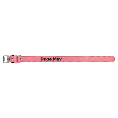 Pink Small 15" x 3/4" Laserable Leatherette Dog Collar