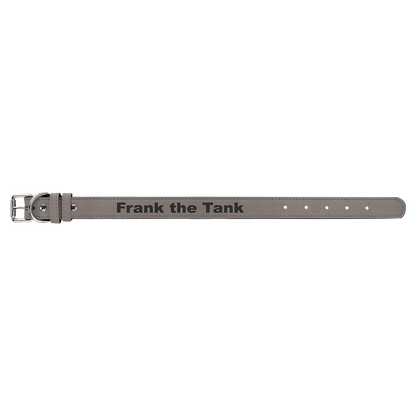 Gray Medium 19" x 1" Laserable Leatherette Dog Collar