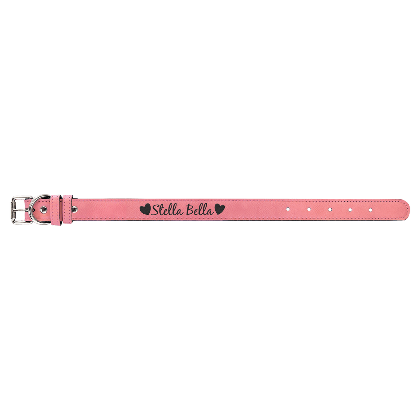 Pink Medium 19" x 1" Laserable Leatherette Dog Collar