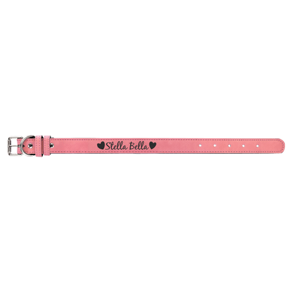 Pink Medium 19" x 1" Laserable Leatherette Dog Collar