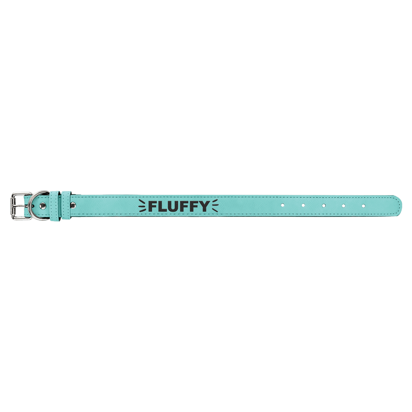 Teal Medium 19" x 1" Laserable Leatherette Dog Collar