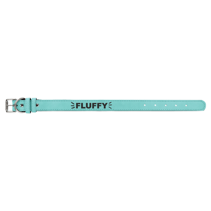 Teal Medium 19" x 1" Laserable Leatherette Dog Collar