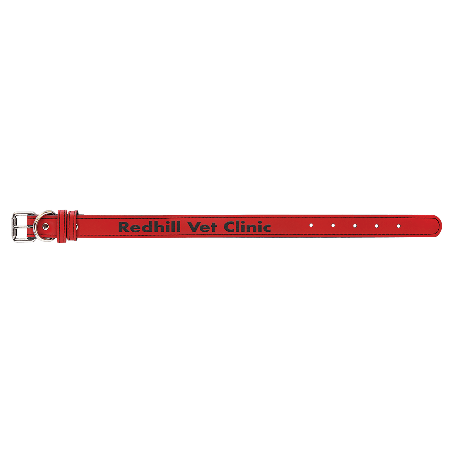 Red Medium 19" x 1" Laserable Leatherette Dog Collar