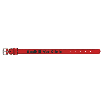 Red Medium 19" x 1" Laserable Leatherette Dog Collar