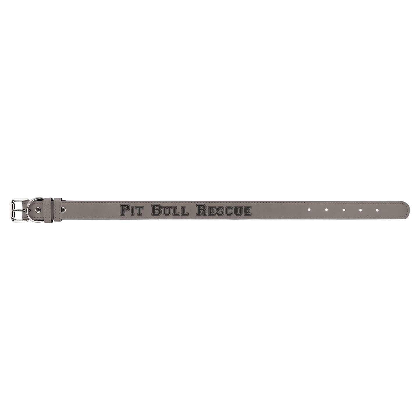 Gray Large 23" x 1" Laserable Leatherette Dog Collar