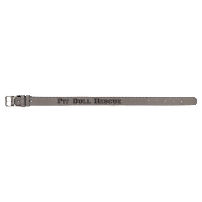 Gray Large 23" x 1" Laserable Leatherette Dog Collar
