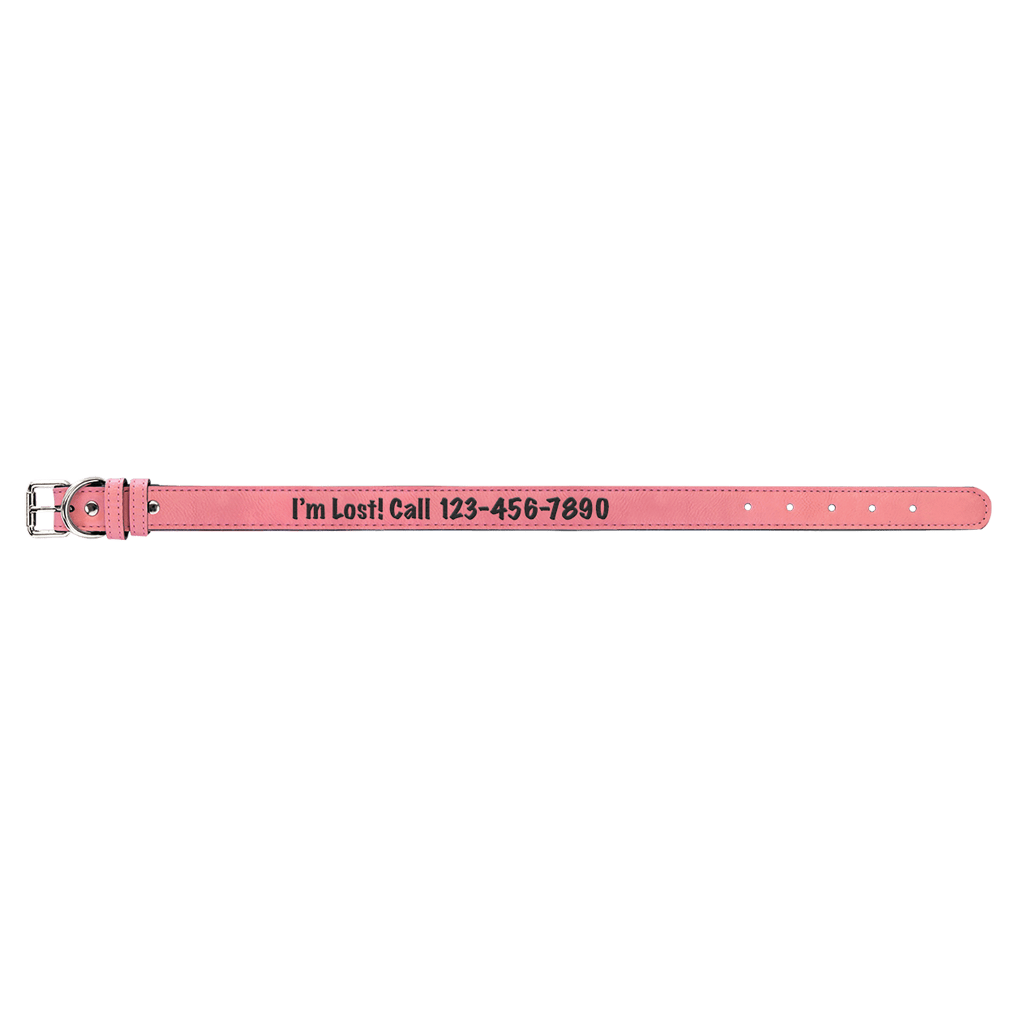 Pink Large 23" x 1" Laserable Leatherette Dog Collar