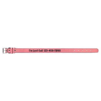 Pink Large 23" x 1" Laserable Leatherette Dog Collar