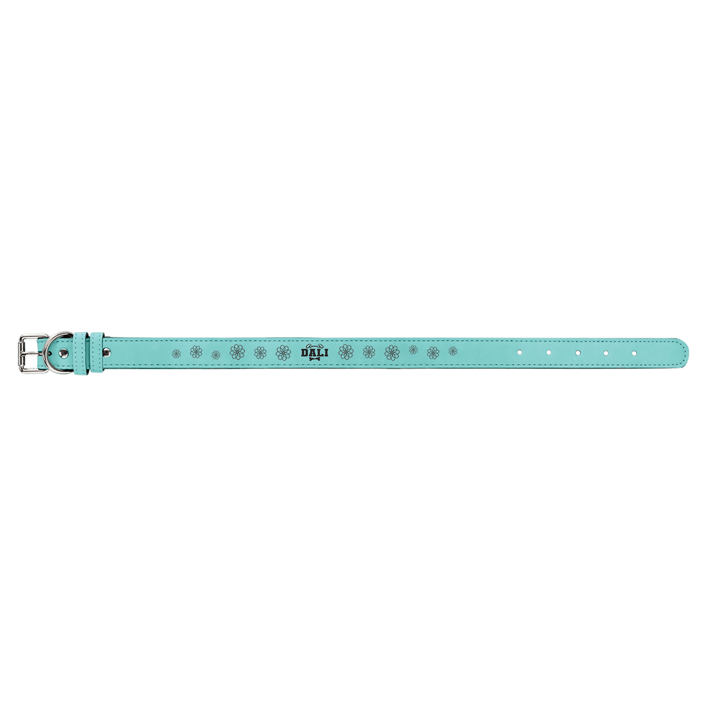 Teal Large 23" x 1" Laserable Leatherette Dog Collar