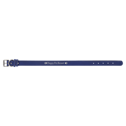 Blue/Silver Large 23" x 1" Laserable Leatherette Dog Collar