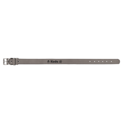 Gray Extra Large 27" x 1 1/4" Laserable Leatherette Dog Collar