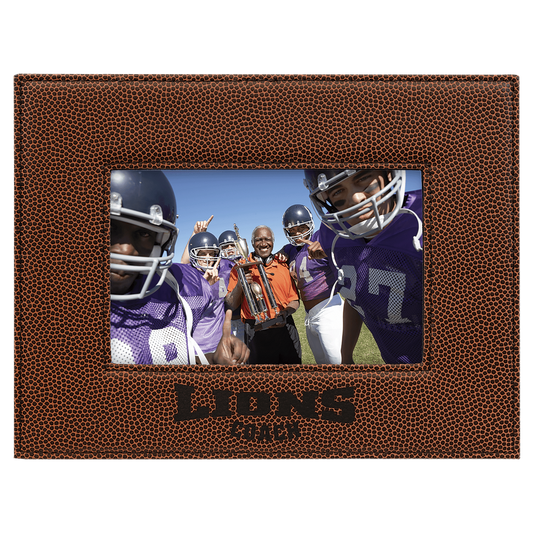 4" x 6" Football Laserable Leatherette Photo Frame