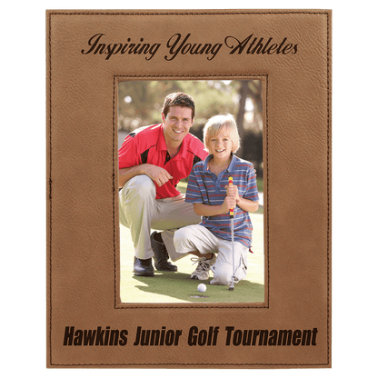 Dark Brown 4" x 6" Laserable Leatherette Photo Frame