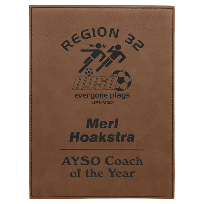 Dark Brown 9" x 12" Laserable Leatherette Plaque