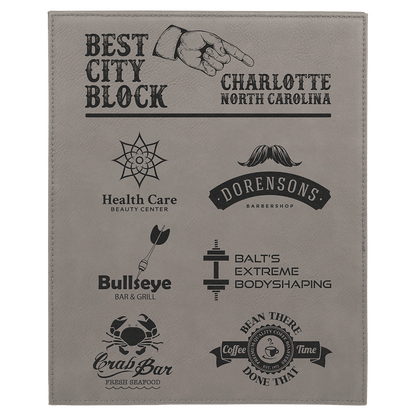 Gray 8" x 10" Laserable Leatherette Plaque