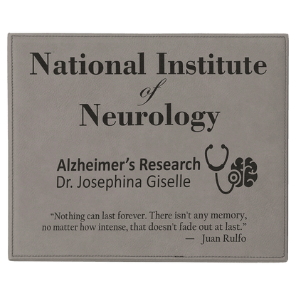 Gray 9" x 12" Laserable Leatherette Plaque